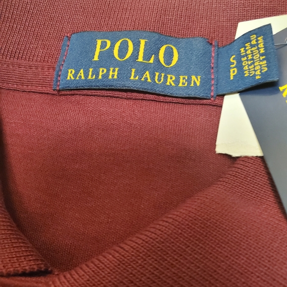 NWT Polo Ralph Lauren Soft Cotton Polo Shirt Size Small Color Wine - Picture 6 of 6